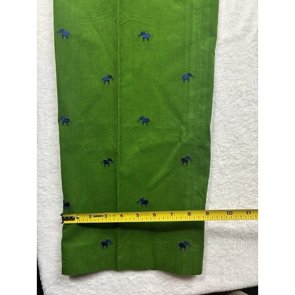 Lilly Pulitzer Via Palm Beach Corduroy Green Pant Men's Size 36 Elephants